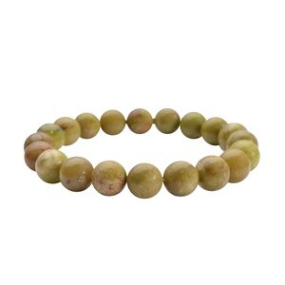 Green Opal Beaded Stretch Bracelet 116.00 ctw